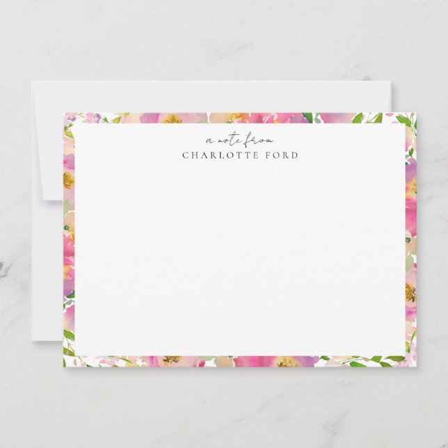 Elegant Botanical Pastel Blush Pink Floral Frame Card (Front)