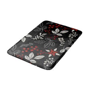 Elegant botanical pattern bath mat