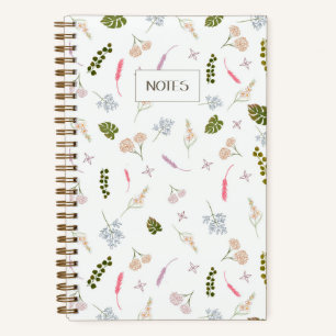 Elegant Botanical Pattern Floral Notes Journal