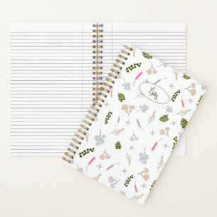 Elegant Botanical Pattern Floral Notes Journal II