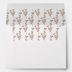 Elegant Botanical Pattern Terracotta Lined Envelope