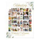 Elegant Botanical Photo Collage Funeral Welcome