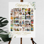 Elegant Botanical Photo Collage Funeral Welcome Poster<br><div class="desc">This beautiful memorial poster is perfect for greeting family and friends as they enter your loved one's celebration of life. The design features 36 various shaped photos framed by elegant botanical greenery and text that reads "Celebrating the life of". (You can change this text and colours - so easy to...</div>