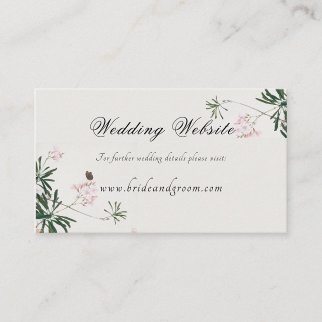 Elegant Botanical Pink Blossom Information Enclosu Enclosure Card (Front)