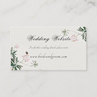 Elegant Botanical Pink Blossom Information Enclosu Enclosure Card
