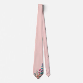 Elegant Botanical Placement Print Tie