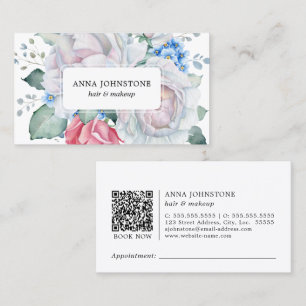 Elegant Botanical QR Code   Appointment Business Card