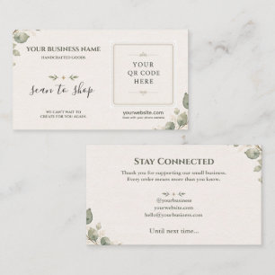 Elegant Botanical QR Code Business Card