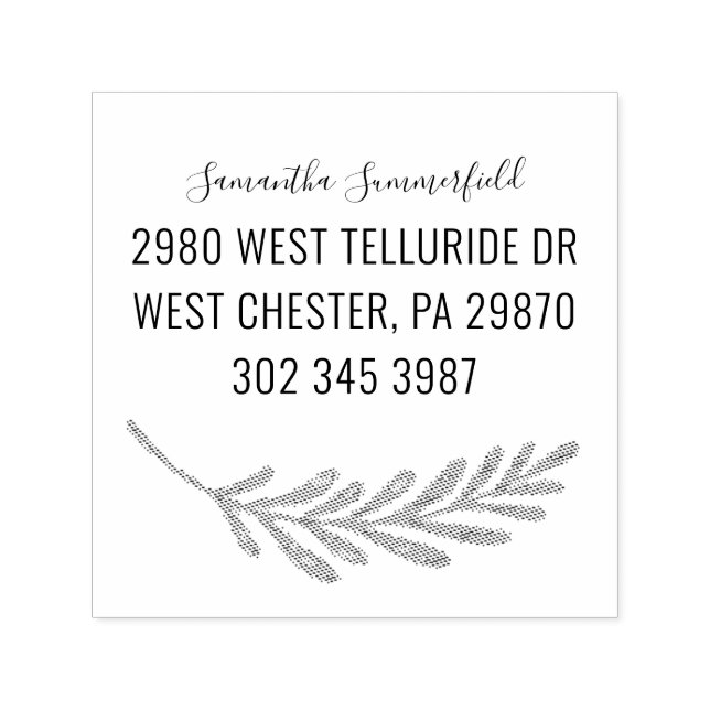Elegant Botanical Return Address Self-inking Stamp (Design)
