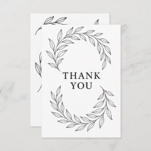 Elegant Botanical Ribbon Flow Thank You Card