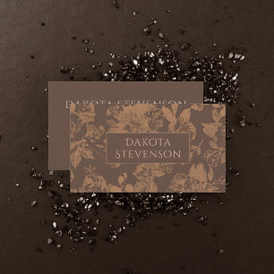 Elegant Botanical Rose Gold Floral Professional Business Card
