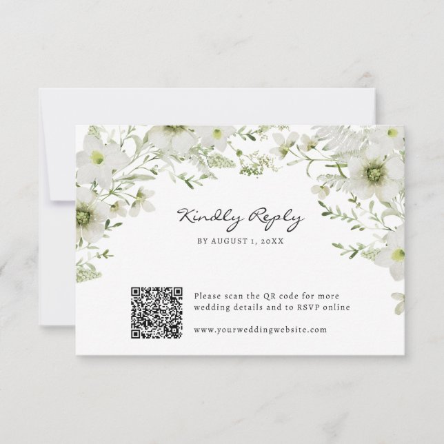 Elegant Botanical RSVP Card (Front)