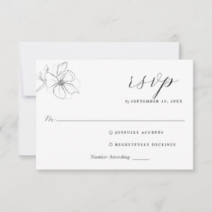 Elegant Botanical Rustic RSVP Card