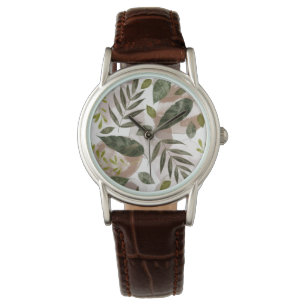 Elegant Botanical Safari Leaves Watch