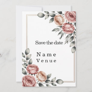 Elegant botanical save the date  invitation