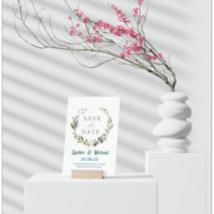 Elegant Botanical Save the Date Modern Greenery  Invitation