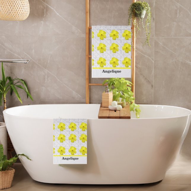 Elegant Botanical Spring Floral Personalised Bath Towel Set (Creator Uploaded)