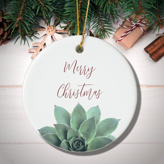 Elegant Botanical Succulent Christmas  Ceramic Tree Decoration (Creator Uploaded)
