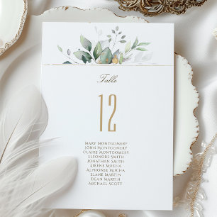 Elegant Botanical Table Number Card Guest Names