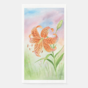 Elegant Botanical Tiger Lily Napkin