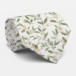 Elegant Botanical Vine Floral Pattern Tie