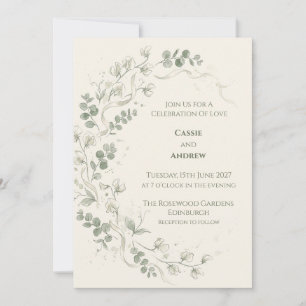 Elegant Botanical Vine Wedding Invitation