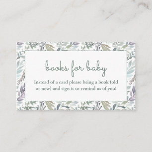 Elegant Botanical Watercolor Baby Shower Enclosure Card