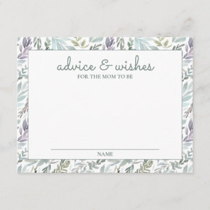 Elegant Botanical Watercolor Baby Shower Enclosure Card