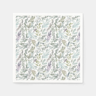 Elegant Botanical Watercolor Napkin