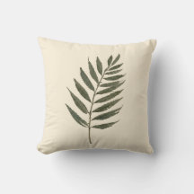 Elegant Botanical Watercolor Stem Leaves Throw Pil