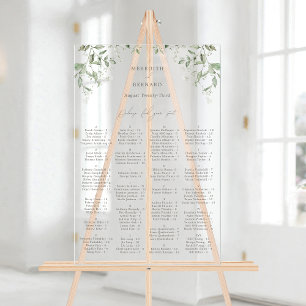 Elegant Botanical Wedding Acrylic Seating Chart
