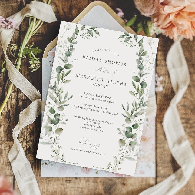 Elegant Botanical Wedding Bridal Shower Invitation (Creator Uploaded)