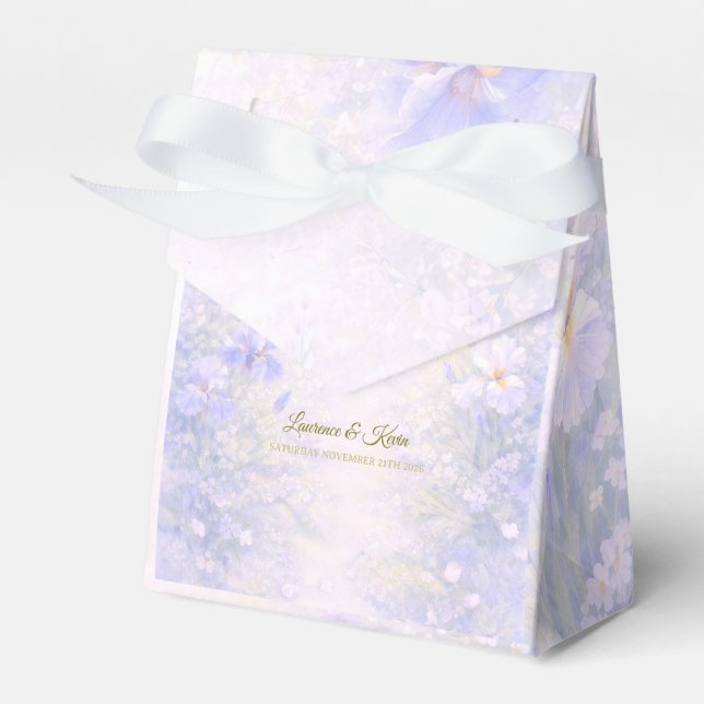 Elegant Botanical Wedding Favour Box (Front Side)