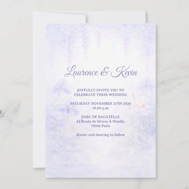 Elegant Botanical Wedding Invitation (Front)