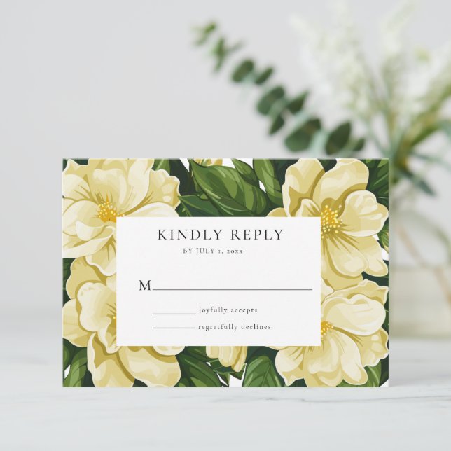 Elegant, botanical wedding invitation (Standing Front)