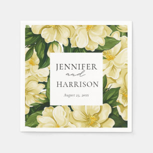 Elegant, botanical wedding invitation napkin