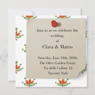 Elegant Botanical Wedding Invitation Neutral Flora