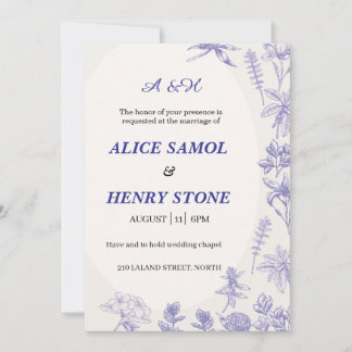 Elegant Botanical Wedding Invitation Template