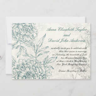 Elegant Botanical Wedding Invitations Jade Cream