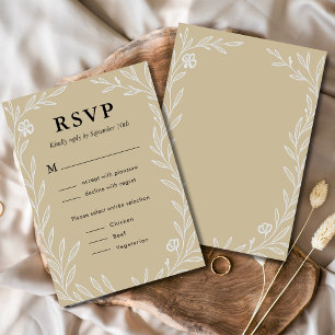 Elegant Botanical Wedding Meal Choice RSVP Card