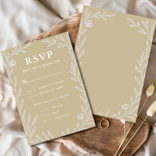 Elegant Botanical Wedding Meal Choice RSVP Card