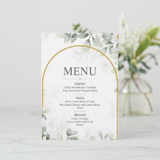 Elegant Botanical Wedding Menu