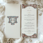 Elegant Botanical Wedding Menu Card<br><div class="desc">Set the tone for an unforgettable culinary experience with this Elegant Botanical Wedding Menu Card. Delicate watercolor blooms in soft shades of coral, blush, sage, and periwinkle adorn the top and bottom, evoking an enchanting garden setting. A vintage-inspired Grecian urn anchors the design, hinting at timeless elegance. The menu itself...</div>