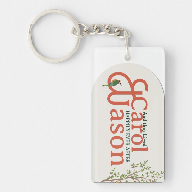 Elegant Botanical Wedding – Personalised  Key Ring (Front)