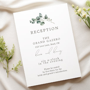 Elegant Botanical Wedding Reception Enclosure Card