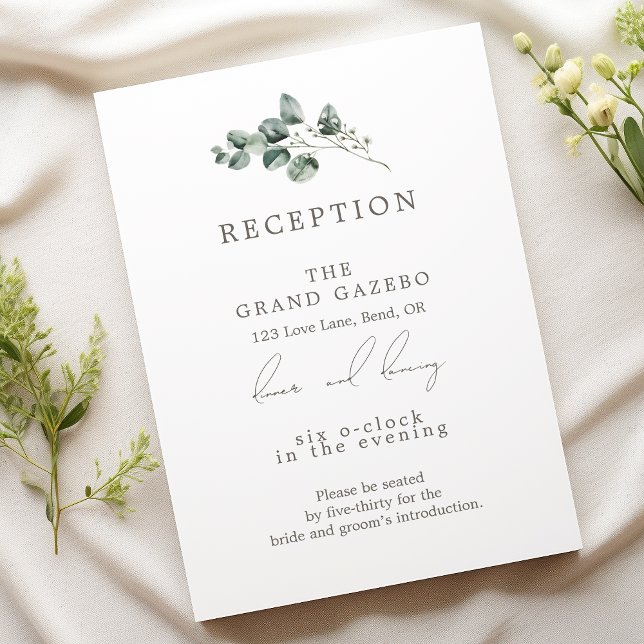 Elegant Botanical Wedding Reception Enclosure Card (Creator Uploaded)