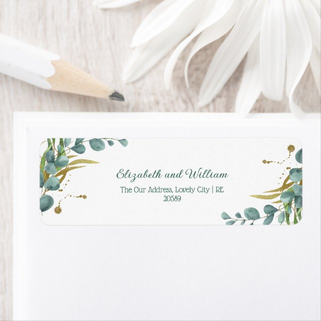 Elegant Botanical Wedding Return Address (Insitu)