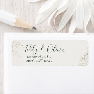 Elegant Botanical Wedding Return Address Labels