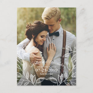 Elegant Botanical Wedding Save the Date Announcement Postcard