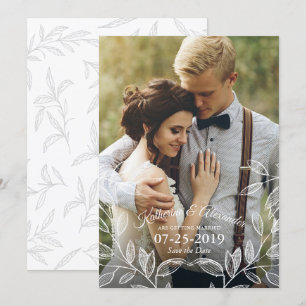 Elegant Botanical Wedding Save the Date Invitation